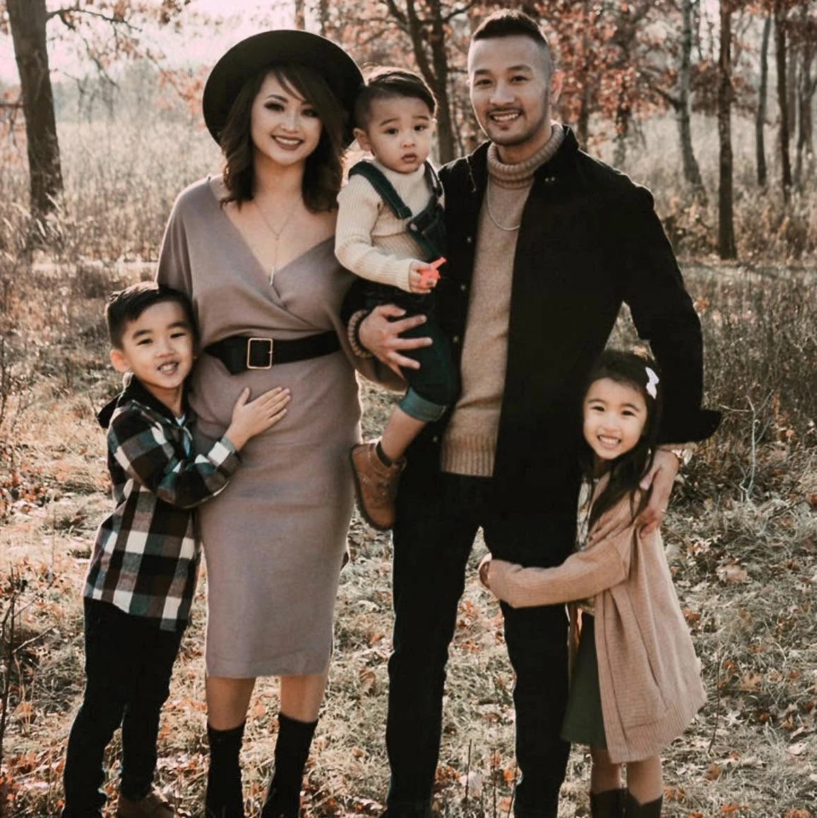 Mark Ronea with his family outdoors