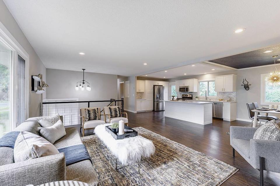 Edina living room after XI renovation